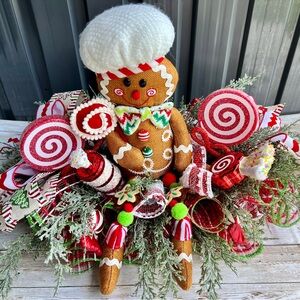 Gingerbread Centerpiece for Christmas Decor Chef Gingerbread Decor